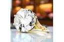 Anneau Zircon Or jaune 14 carats Style vintage vrc073y